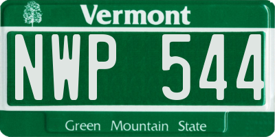 VT license plate NWP544