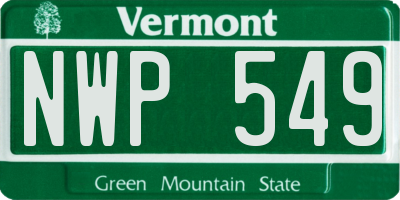 VT license plate NWP549