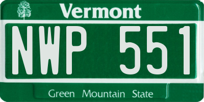 VT license plate NWP551