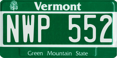 VT license plate NWP552