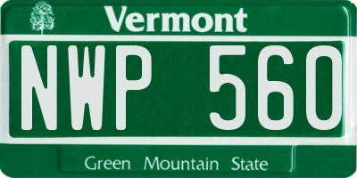 VT license plate NWP560
