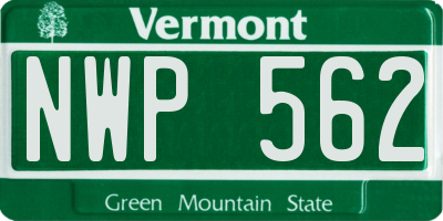 VT license plate NWP562