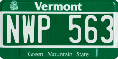 VT license plate NWP563