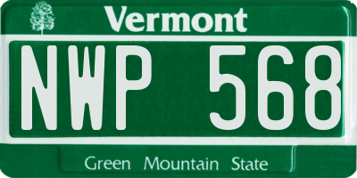 VT license plate NWP568