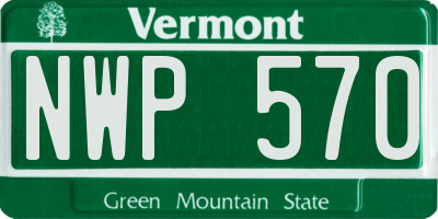 VT license plate NWP570