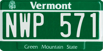 VT license plate NWP571