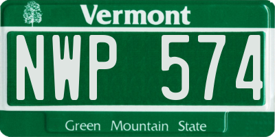 VT license plate NWP574