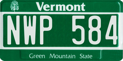 VT license plate NWP584