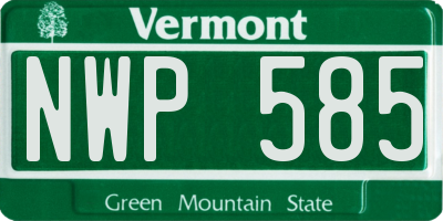 VT license plate NWP585