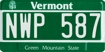 VT license plate NWP587