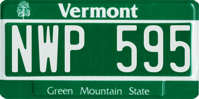 VT license plate NWP595