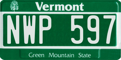 VT license plate NWP597
