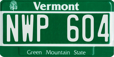 VT license plate NWP604