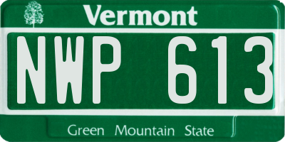 VT license plate NWP613