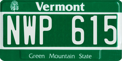 VT license plate NWP615