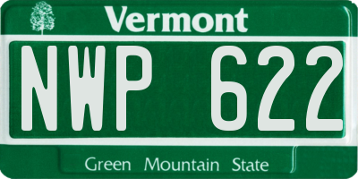 VT license plate NWP622