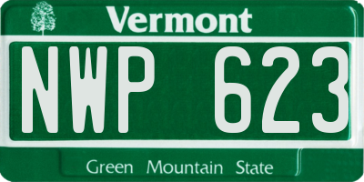VT license plate NWP623