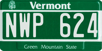 VT license plate NWP624