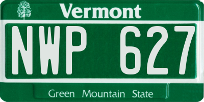 VT license plate NWP627