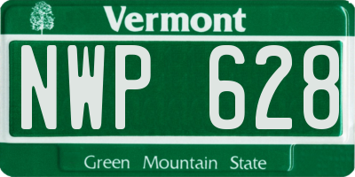 VT license plate NWP628
