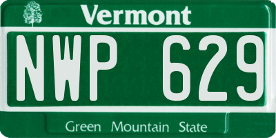 VT license plate NWP629