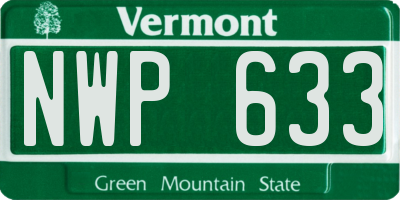 VT license plate NWP633