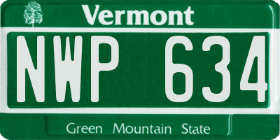 VT license plate NWP634