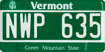 VT license plate NWP635