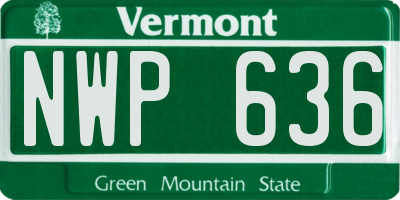 VT license plate NWP636