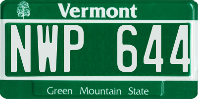 VT license plate NWP644