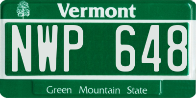 VT license plate NWP648