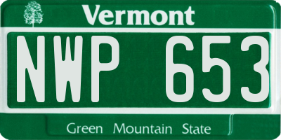 VT license plate NWP653