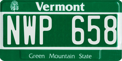 VT license plate NWP658