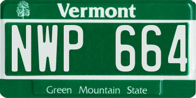 VT license plate NWP664