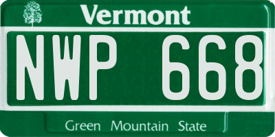 VT license plate NWP668