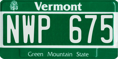 VT license plate NWP675
