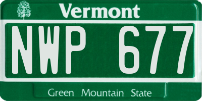 VT license plate NWP677
