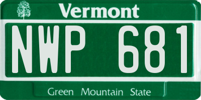 VT license plate NWP681