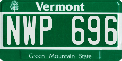 VT license plate NWP696