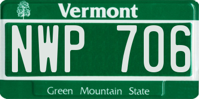 VT license plate NWP706