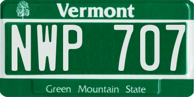 VT license plate NWP707