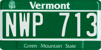VT license plate NWP713