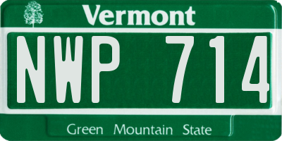 VT license plate NWP714