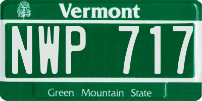 VT license plate NWP717