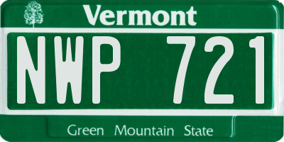 VT license plate NWP721