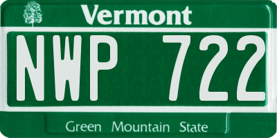 VT license plate NWP722