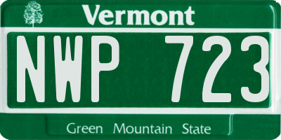 VT license plate NWP723