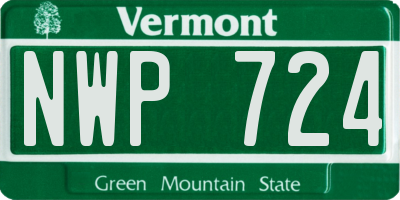 VT license plate NWP724