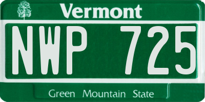 VT license plate NWP725