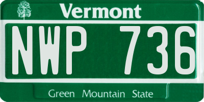VT license plate NWP736
